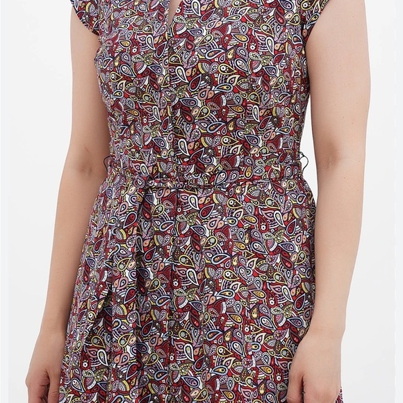 NWOT Boden Short Sleeve Tie Shirt Button Up Dress 4 Knee Length - Picture 3 of 10